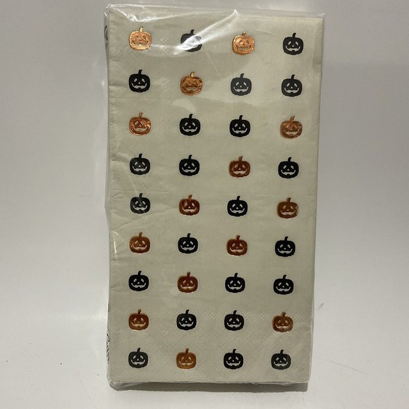 HALLOWEEN Pumpkin Jack o Lantern  31 paper guest towels 3 ply - Picture 2 of 4